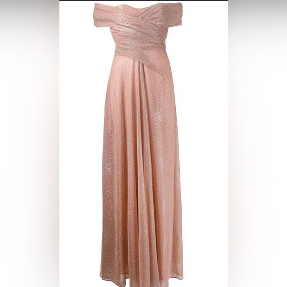 TALBOT RUNHOF Tolinda Off the shoulder Gown In Pink Size Medium - Picture 5 of 13